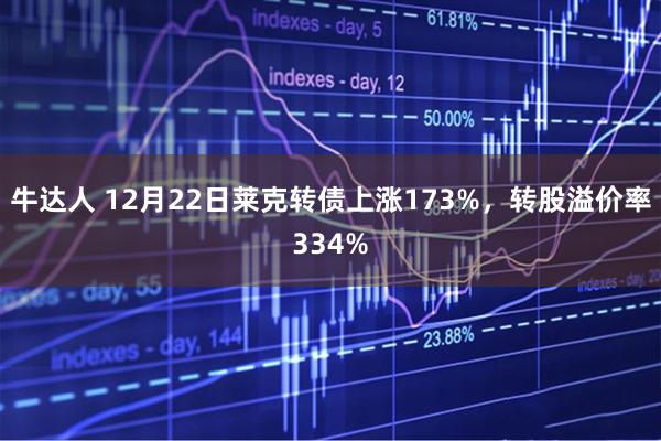 牛达人 12月22日莱克转债上涨173%，转股溢价率334%